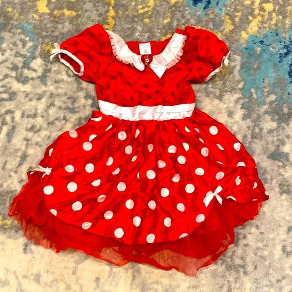 strapless open back dress Red Minnie dress. Baby girl dress. Minnie birthday dress. Minnie red costume.  For special occasion. Handmade!  Kids Dressy